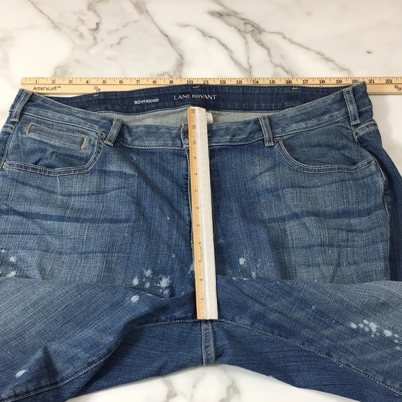 Lane Bryant Boyfriend Jeans Womens 22 Medium Bleach Splatter Cotton Distressed‎ - Picture 7 of 13